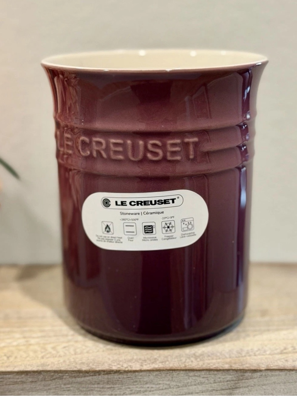Le Creuset Fig Purple Utensil Crock
Stoneware 1 Liter-*Rare*